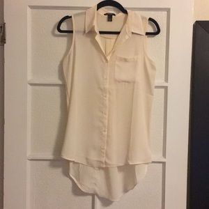 Forever 21 hi-lo button up sheer shirt